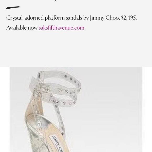Jimmy Choo Silver Embellished Women's Lucite Platform Sandals Size 38.5 - Picture 7 of 7